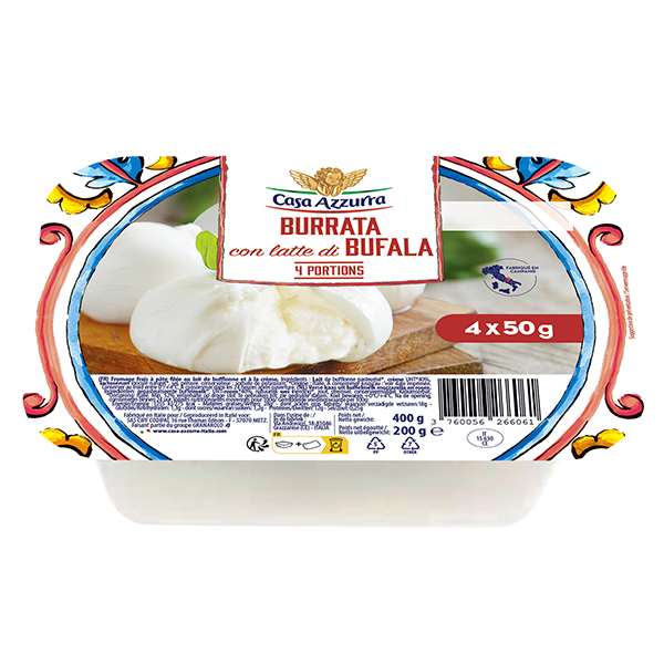 BURRATA CON LATTE DI BUFALA Boules 4x50 g Casa Azzurra
