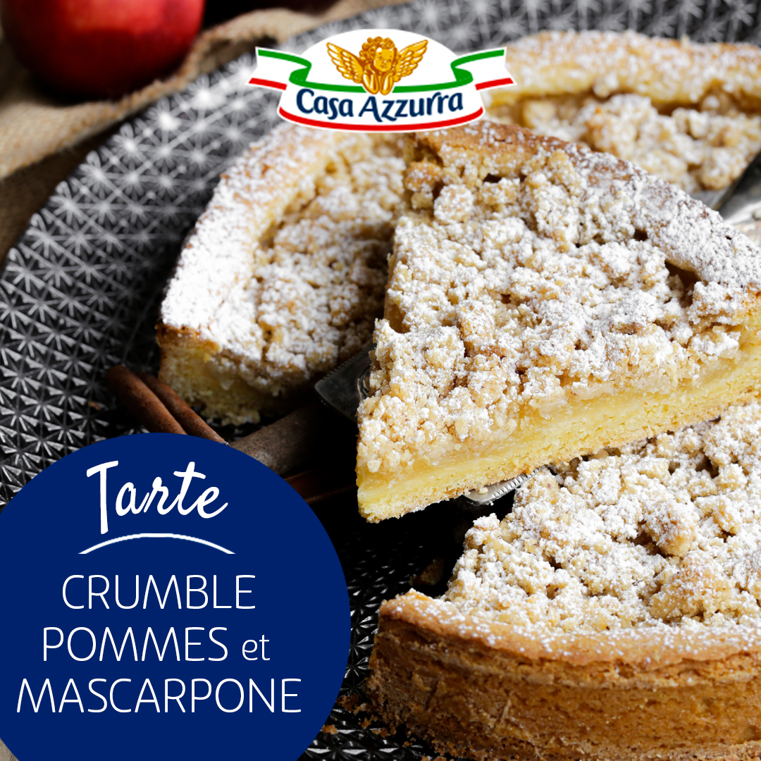 Tarte crumble aux pommes et au mascarpone Casa Azzurra