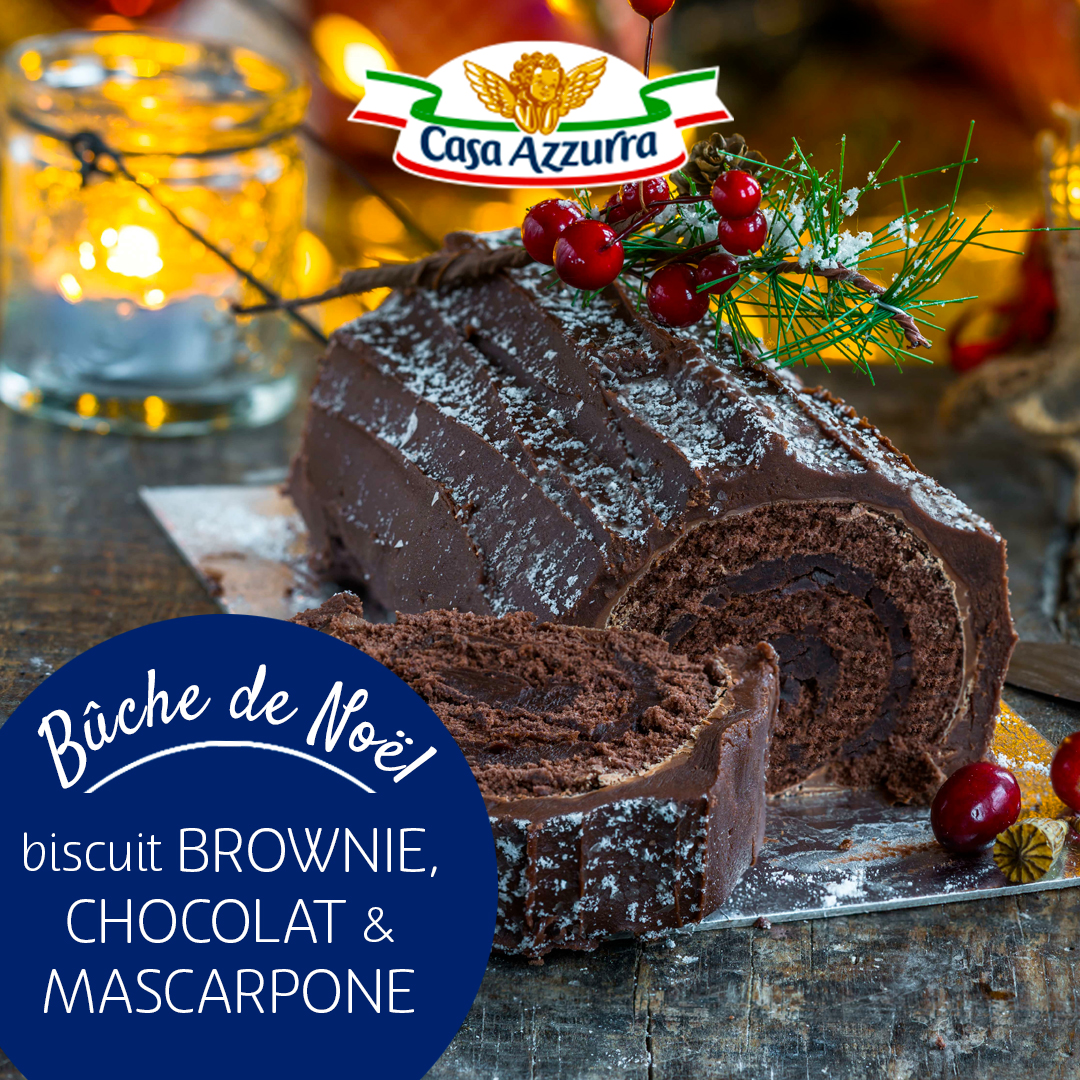 Bûche brownie au chocolat et mascarpone Casa Azzurra