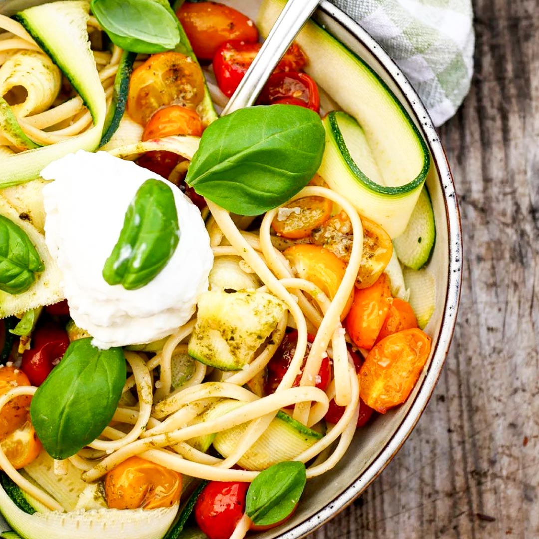 SPAGHETTI COURGETTES & BURRATA