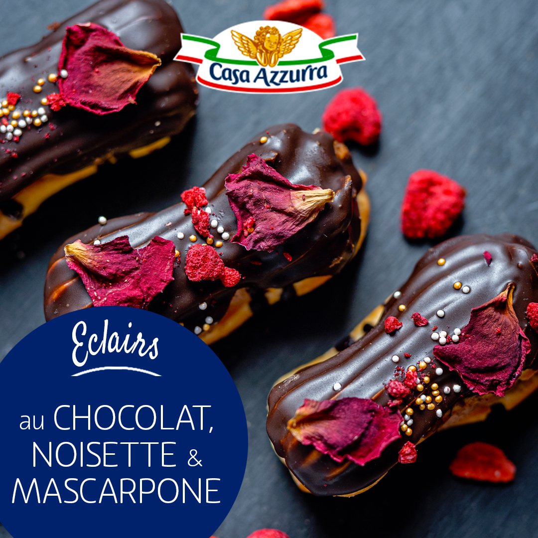 Eclairs au chocolat noisette et mascarpone Casa Azzurra