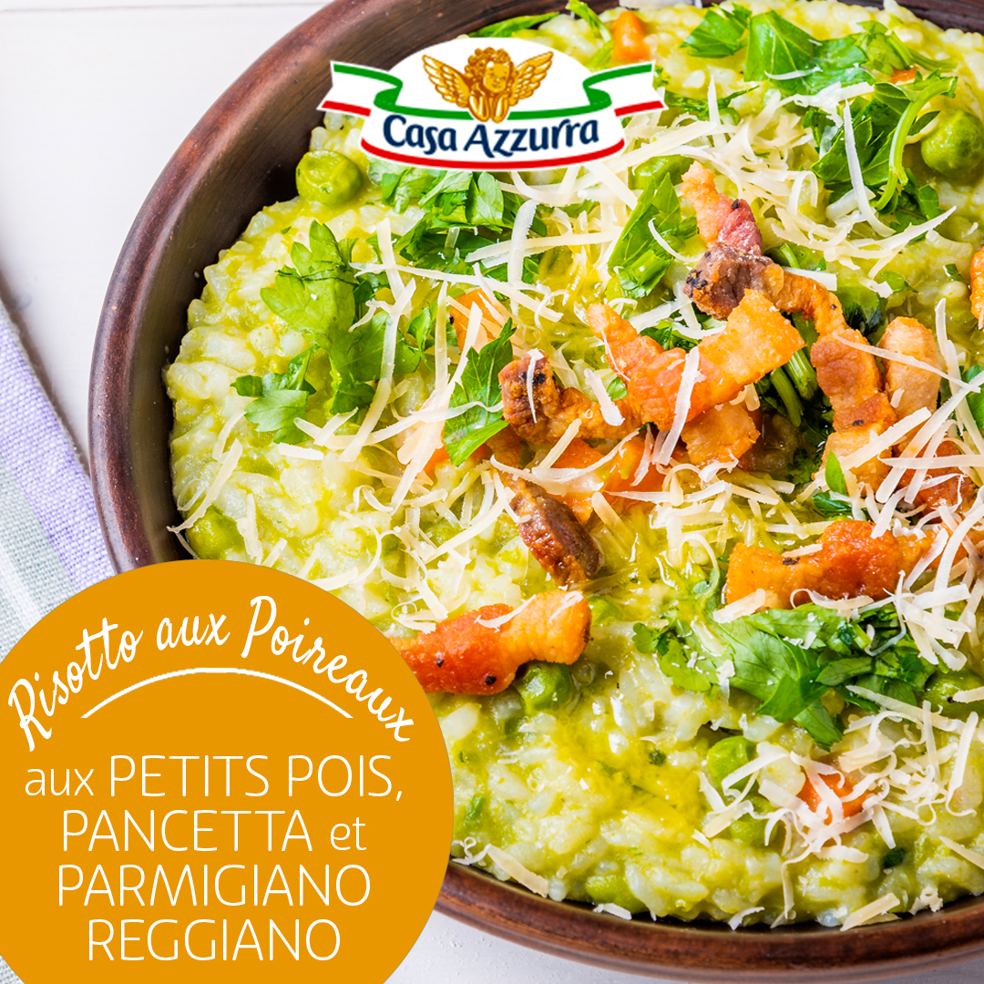 Risotto poireaux pancetta et parmigiano reggiano Casa Azzurra
