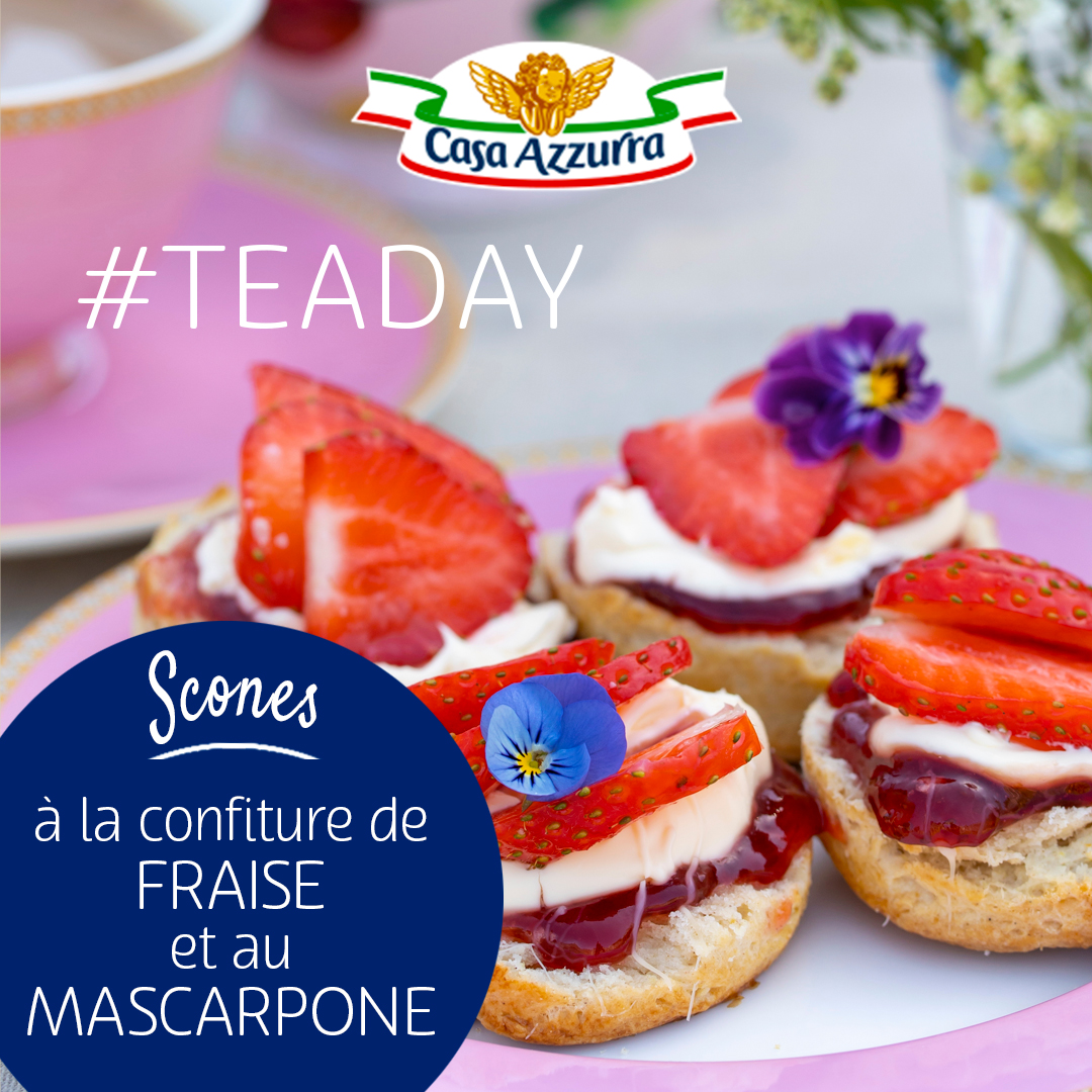 Scones à la confiture de fraise et au mascarpone Casa Azzurra