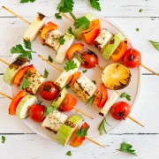 Brochettes aux légumes et Halloumi