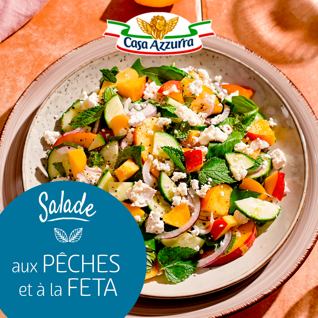 Salade aux pêches et à la feta Casa Azzurra