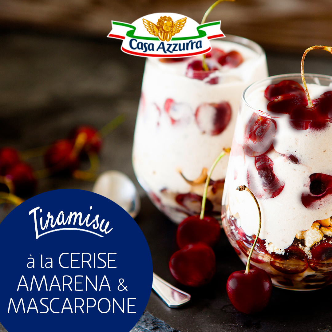 Tiramisu à la cerise Amarena et au mascarpone Casa Azzurra