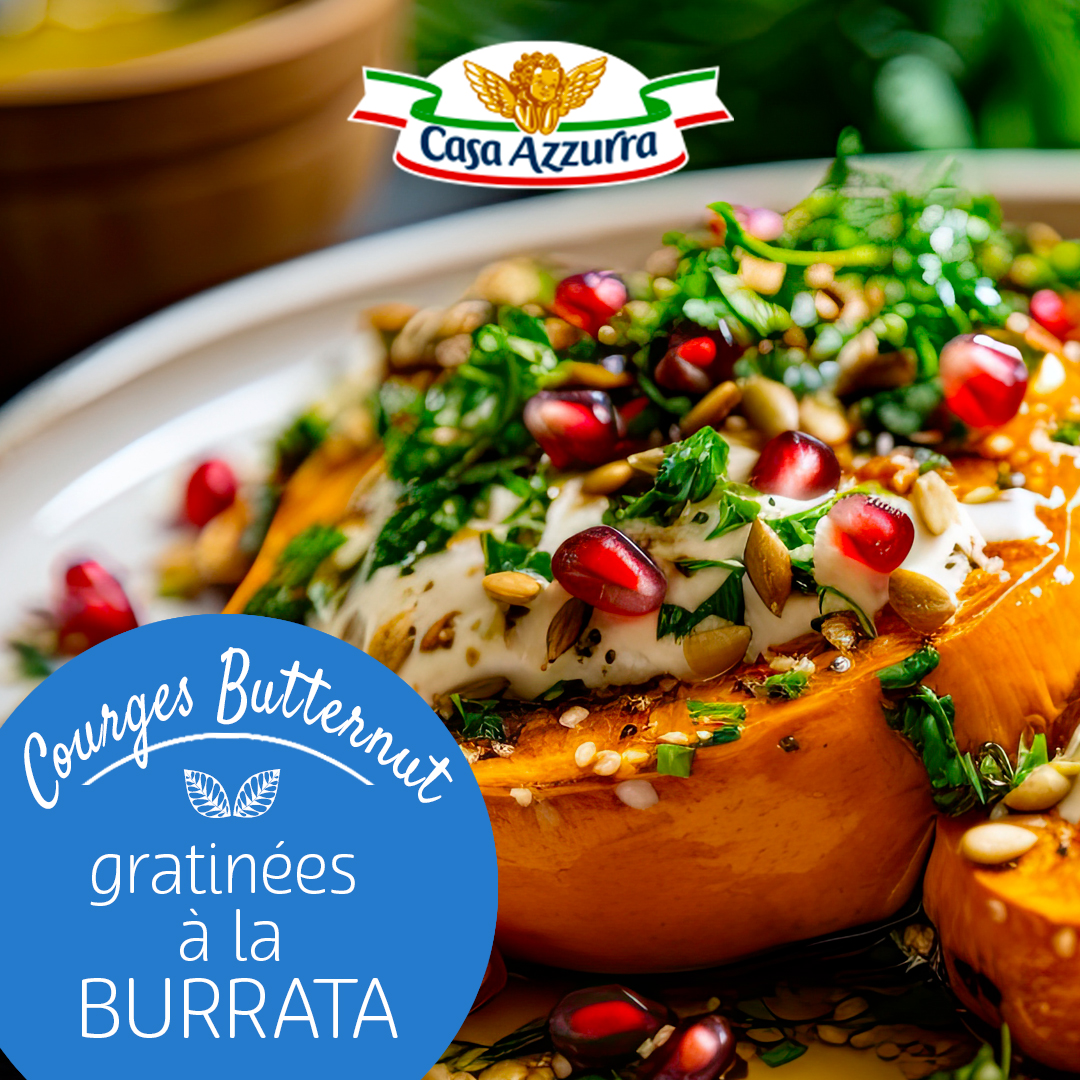 COURGES BUTTERNUT gratinées à la BURRATA – Casa Azzurra