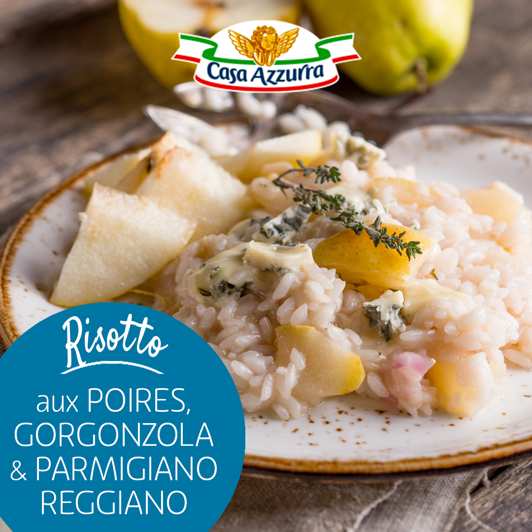 Risotto aux poires, gorgonzola et parmigiano reggiano Casa Azzurra