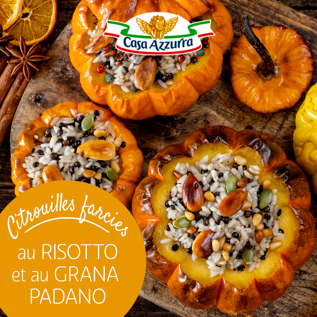 Citrouilles farcies au risotto et au grana padano Casa Azzurra