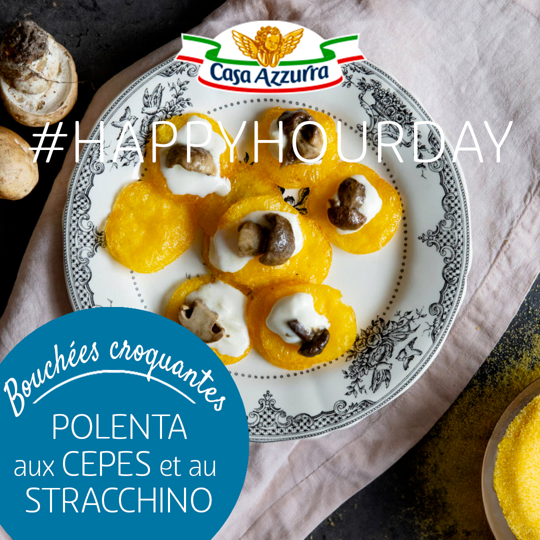 Bouchées de polenta croquantes aux cèpes et au stracchino Casa Azzurra