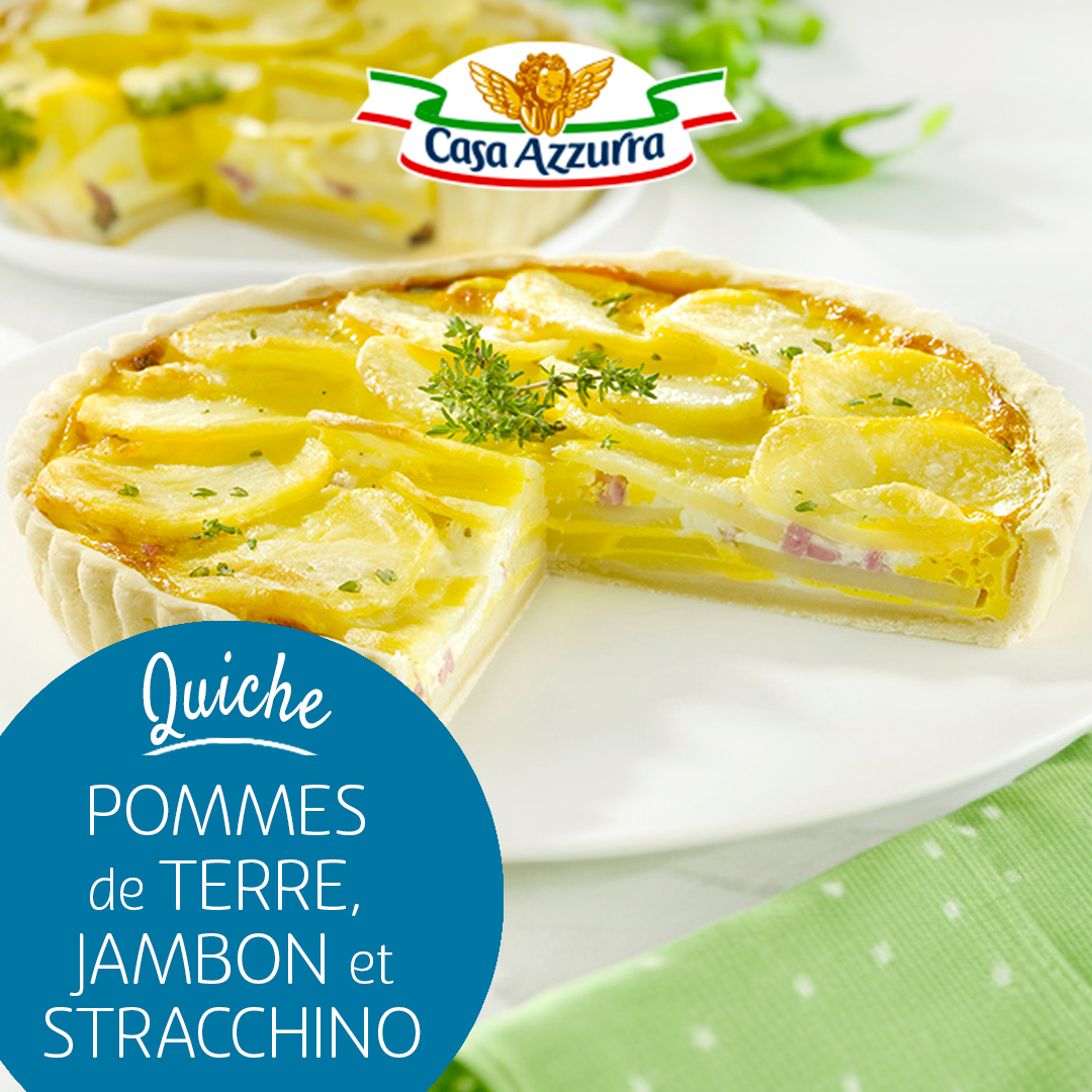 Quiche aux pommes de terre, jambon et stracchino Casa Azzurra