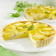 Quiche aux pommes de terre, jambon et stracchino casa Azzurra