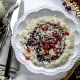 Risotto au vin rouge, grenade, stracchino et parmigiano reggiano Casa Azzurra