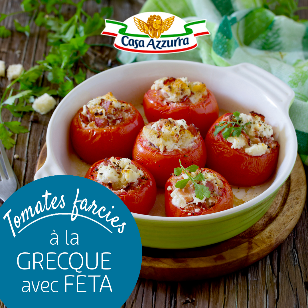 Tomates farcies à la grecque avec feta Casa Azzurra