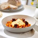 Tagliatelle aux aubergines, tomates et scamorza Casa Azzurra