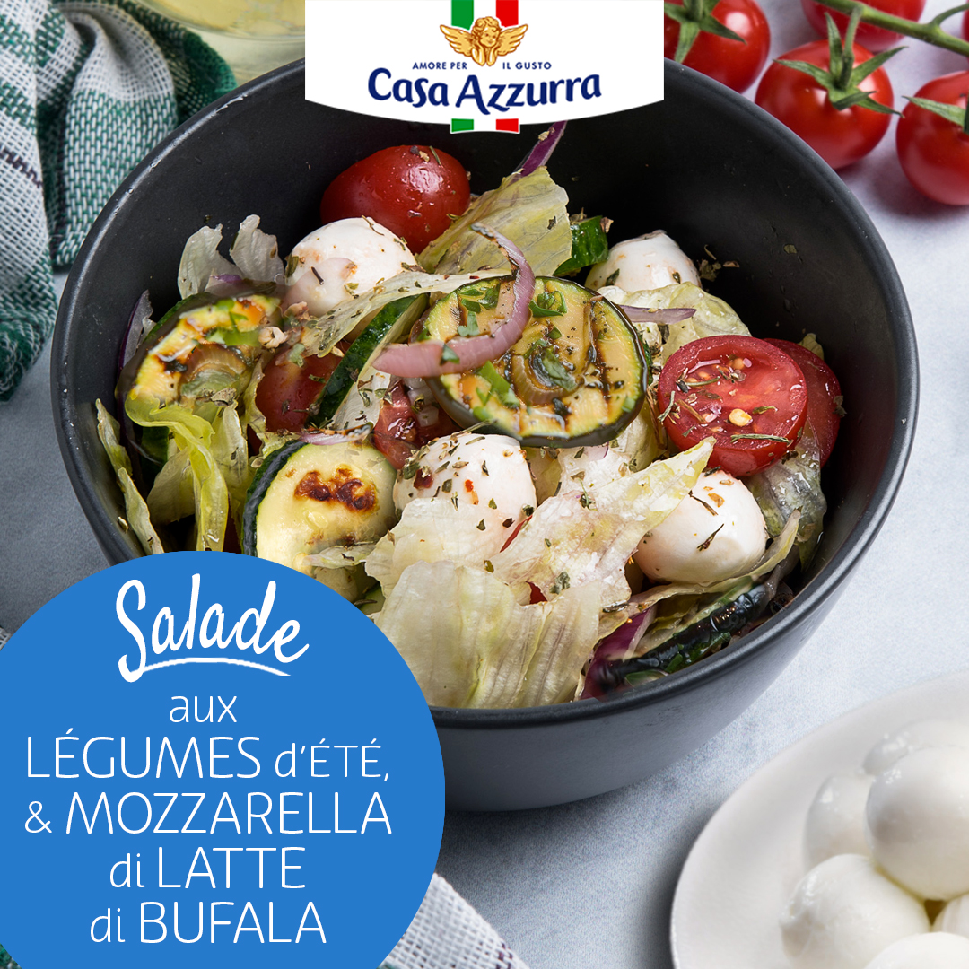Salade de légumes d'été et mozzarella di latte di bufala Casa Azzura