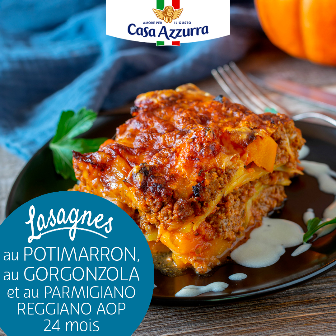 Lasagnes au potimarron, au gorgonzola et au parmigiano reggiano AOP Casa Azzurra