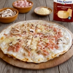 Flammekueche jambon, champignons et quattrocento Casa Azzurra