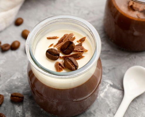 Panna cotta mascarpone Casa Azzurra au chocolat et café