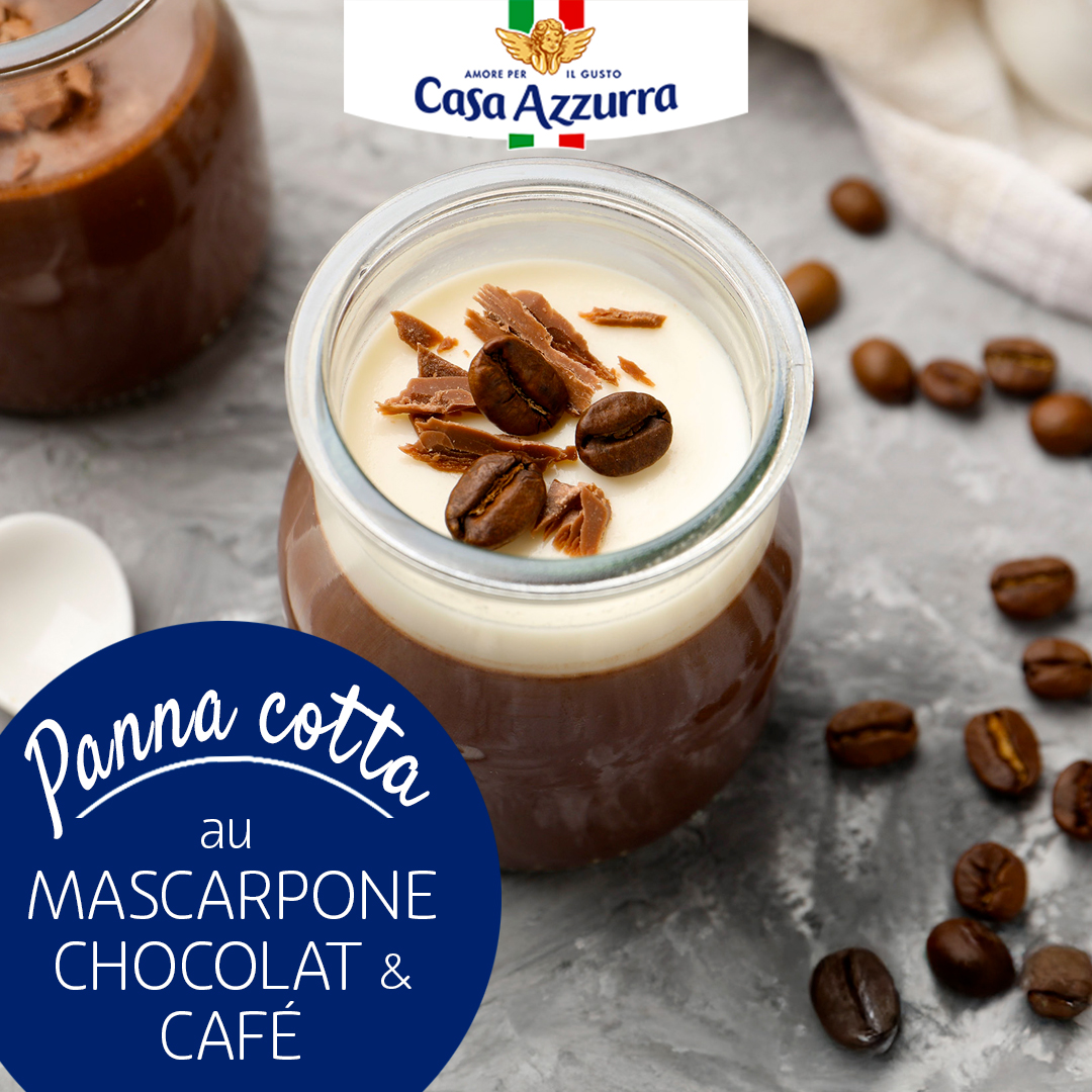 Panna cotta mascarpone Casa Azzurra au chocolat et café