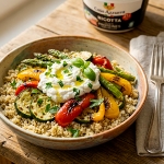 Bowl au quinoa, aux légumes grillés et à la ricotta riche en protéines naturelles Casa Azzurra