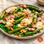 Salade de petits pois, asperges et stracciatella Casa Azzurra