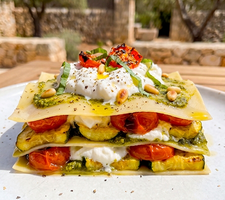 Lasagnes d'été sans four à la stracciatella Casa Azzurra