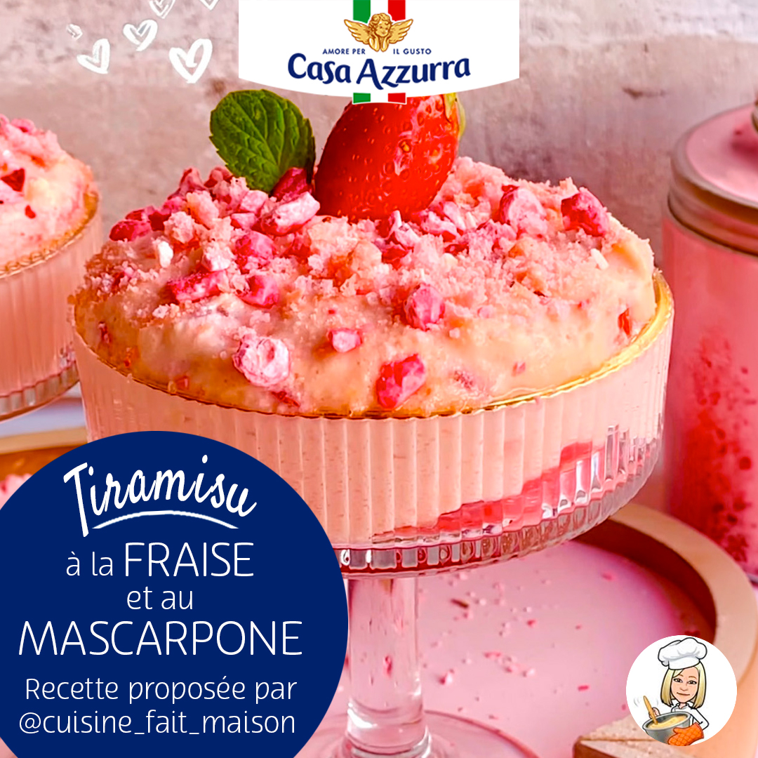 Tiramisu à la fraise et au mascarpone Casa Azzurra